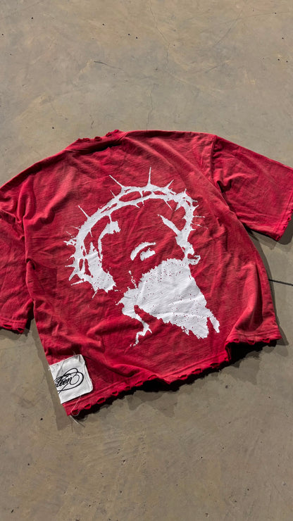 TEE JESUS RED ACID WASH