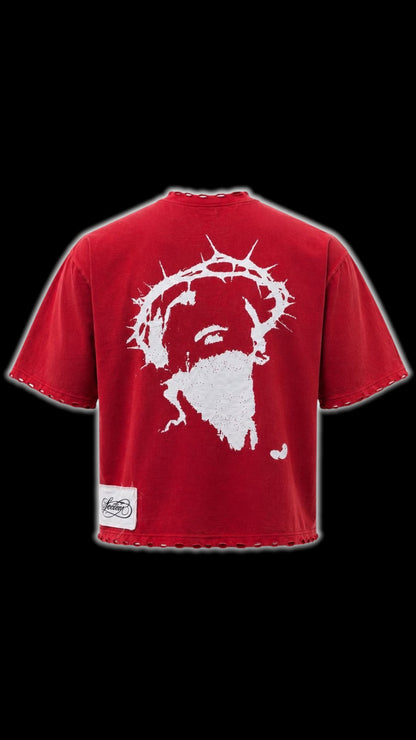 TEE JESUS RED ACID WASH